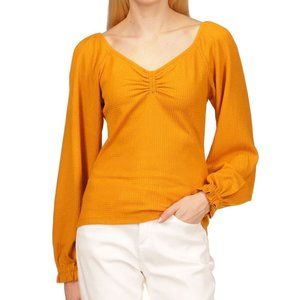 MICHAEL MICHAEL KORS Women's Rouched Puff-Sleeve Top in Marigold